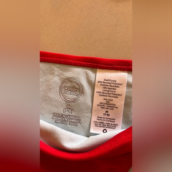 Tankini swimsuit, Wonder Nation Girls Unicorn M (7-8 UPF 50+. 2 Pieces Pink/red‎ - Picture 12 of 13